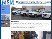 Tablet Screenshot of middelkoopsheetmetal.com